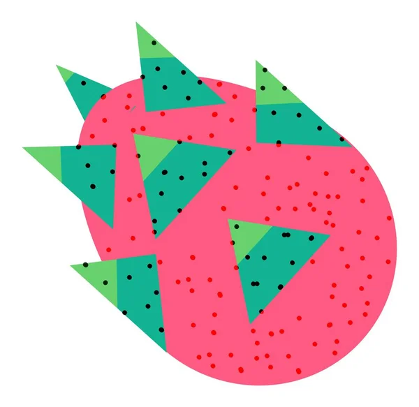 Ripe Strawberry Pear Pitahaya Dragon Fruit Isolated Sweet Tasty Products — Stockvektor