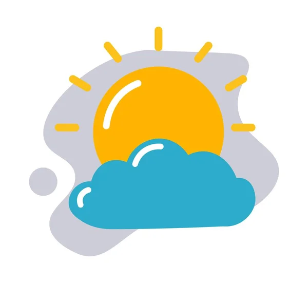 Sunshine Clouds Isolated Icon Forecasting Weather Heat Cloudscape Sky Forecast — Stockvector