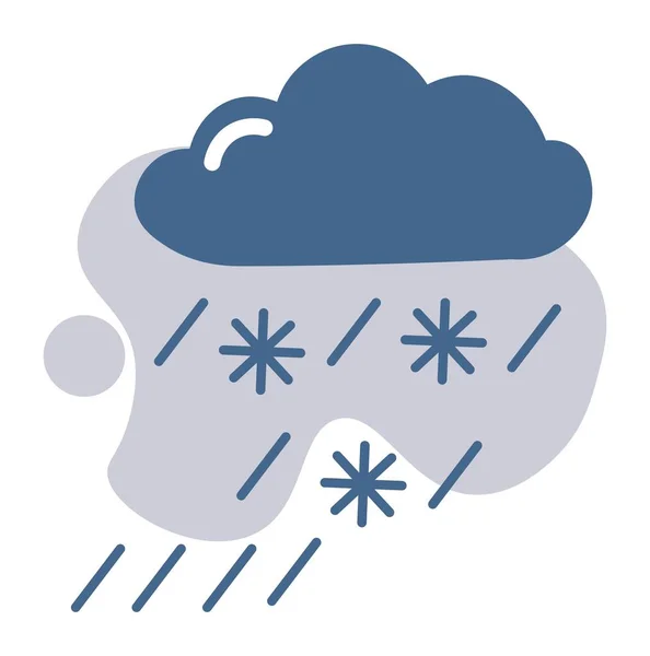 Weather Forecast Sign Isolated Snowing Icon Cloudscape Falling Snowflakes Seasonal — ストックベクタ