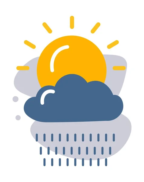 Weather Forecast Meteorology Icon Widget Isolated Sign Sun Hiding Cloud — Stockvector