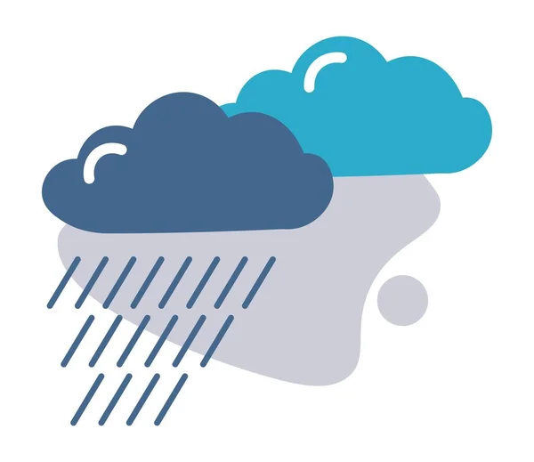 Meteorologie Předpověď Počasí Izolovaná Ikona Mraků Padající Kapky Vody Sezónní — Stockový vektor