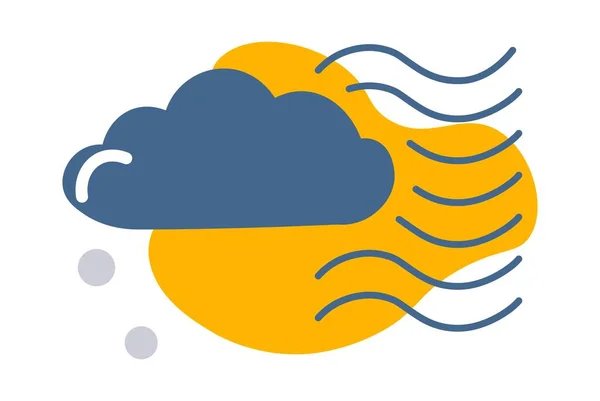 Meteorology Weather Forecast Review Outlook Isolated Icon Clouds Few Drops — ストックベクタ