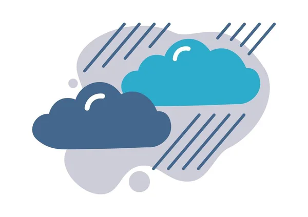 Výhled Hlášení Nebo Předpověď Počasí Ikona Izolované Oblačnosti Dešťovými Přeháňkami — Stockový vektor