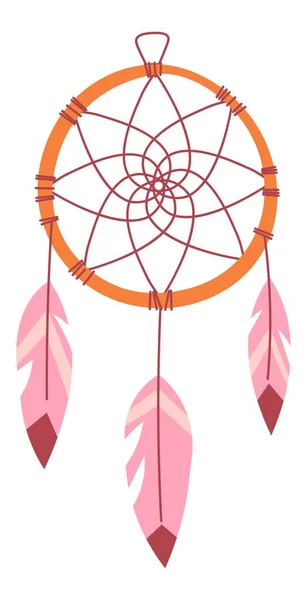 Amulet Talisman Good Luck Health Isolated Dream Catcher Protection Nightmares — Stock vektor