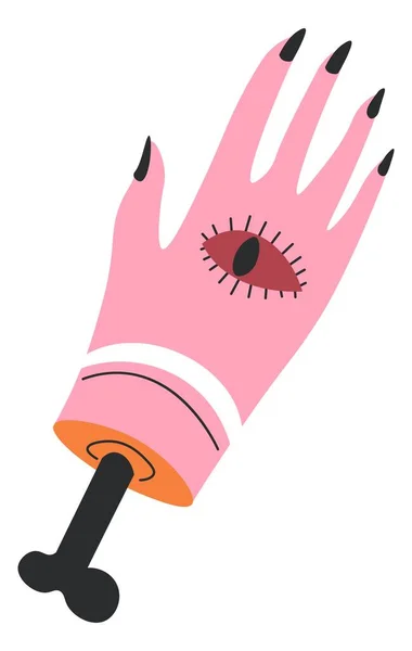 Female Hand Tattoo Eye Isolated Woman Arm Slender Palm Elegant — ストックベクタ