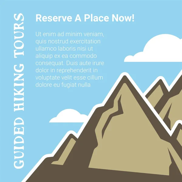 Reserve Place Guided Hiking Tours Banner Advertisements Tourist Activities Nature — ストックベクタ