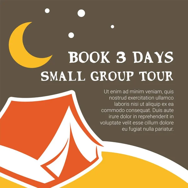 Book Three Days Travel Tour Small Group Nature Outdoors Sights — ストックベクタ