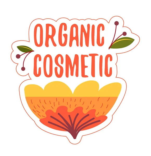Natural Organic Cosmetics Ingredients Skin Care Treatment Dermatology Cosmetology Bio — Stockvektor