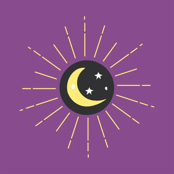 Natural Phenomena Isolated Eclipse Sun Crescent Moon Moonlight Sunlight Tarot — ストックベクタ