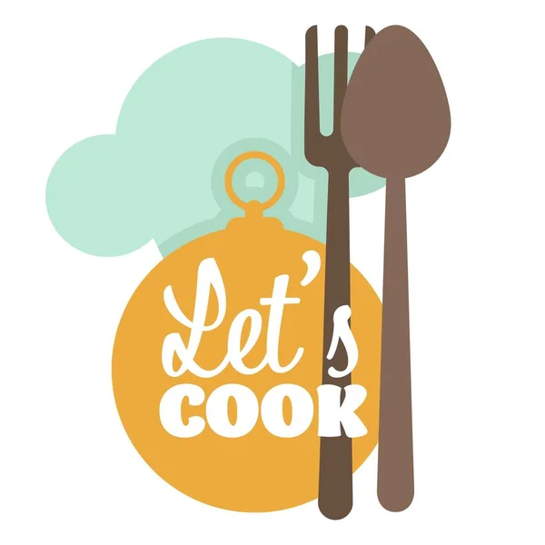 Food Logo Logo Cooking School Class Coocking School Cuisine Graphic — Stock Vector