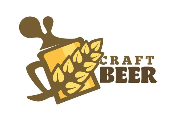 Emblema Sinal Etiqueta Empresa Cerveja Artesanal Design Vintage Para Empresa —  Vetores de Stock