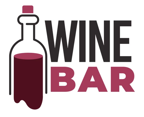 Wine Alcoholic Beverages Alcohol Bottle Splashes Liquid Text Bar Pub — Vector de stock