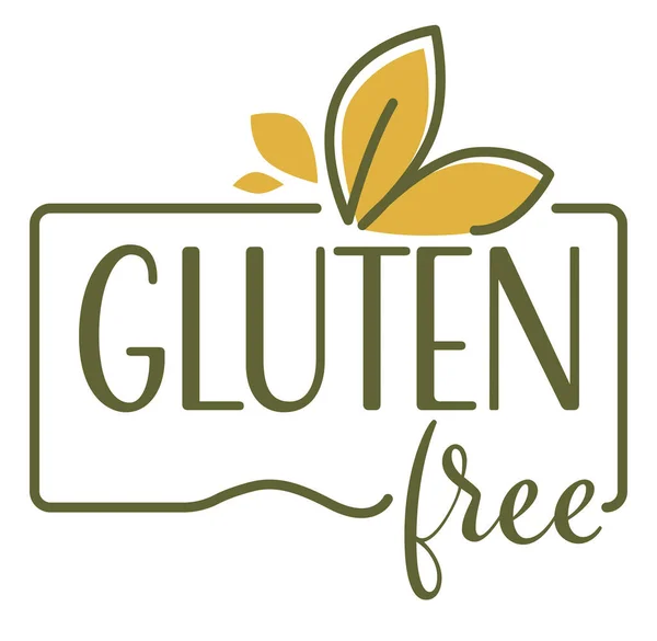 Gluten Free Organic Heallthy Food Products Logo Design Isolated White — Stock Vector