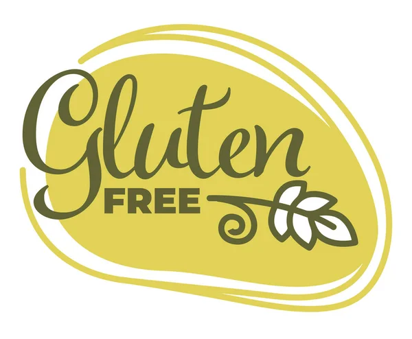 Gluten Free Organic Heallthy Food Products Logo Design Dough Harmful - Stok Vektor