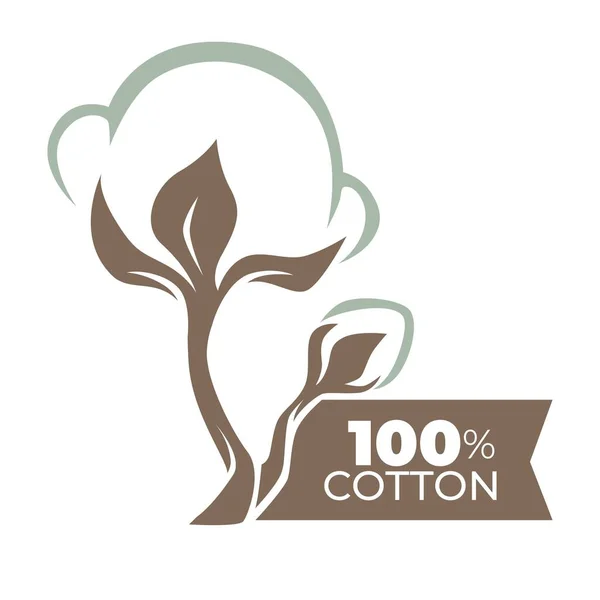 Izolovaná Ikona Bavlny Ekologický Produkt Vektor Textilní Průmysl Pole Rostlin — Stockový vektor