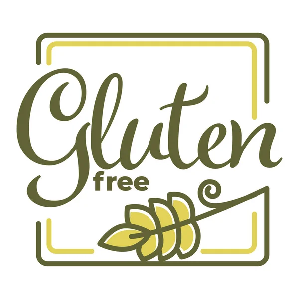Gluten Free Organic Heallthy Food Products Logo Design Isolated White - Stok Vektor