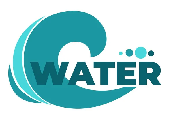 Wasserspritzer Und Textmuster Logo Und Emblemvektor Isolierte Tropfen Unterschiedlicher Form — Stockvektor