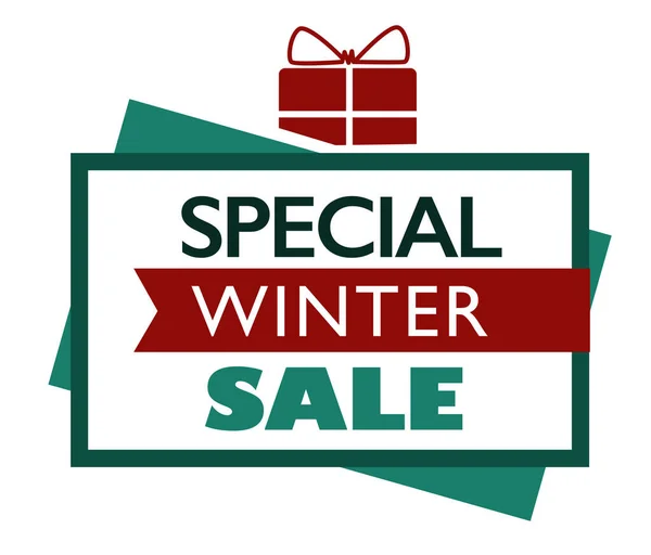 Winter Sale Vector Poster Banner Sign Sale Text Template Green — Διανυσματικό Αρχείο