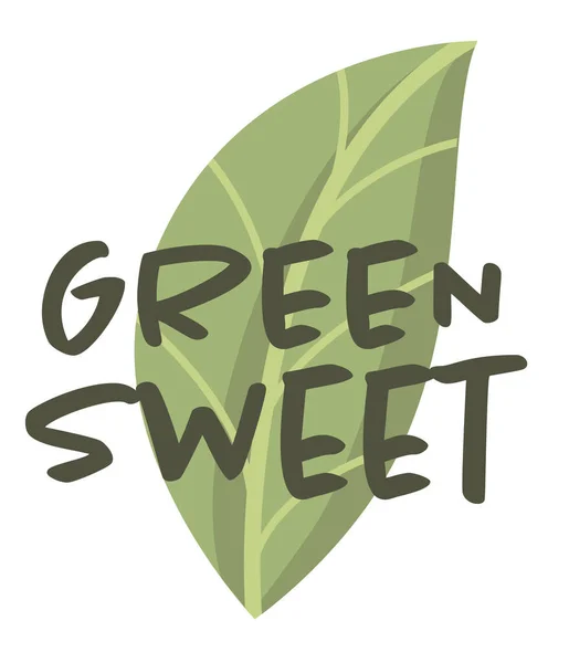 Stevia Zoetstof Vector Logo Template Groene Blad Van Suiker Natuurlijke — Stockvector