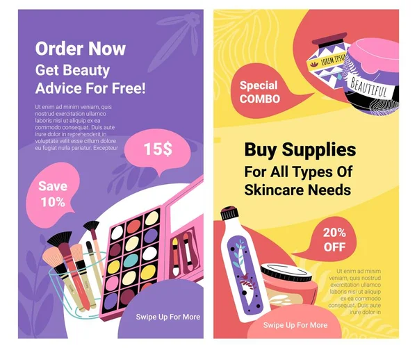 Order Now Get Beauty Advice Free Buy Supplies All Types — Διανυσματικό Αρχείο