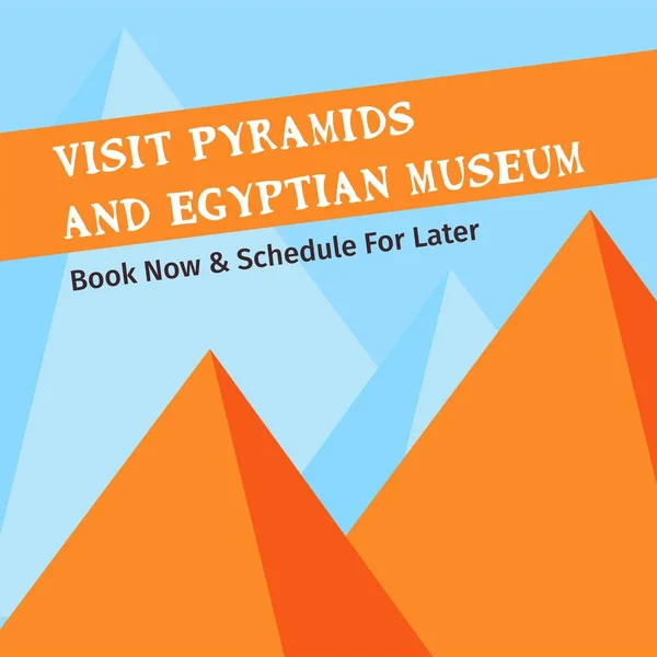 Book Now Schedule Later Visit Pyramids Egyptian Museum History Archaeology — ストックベクタ