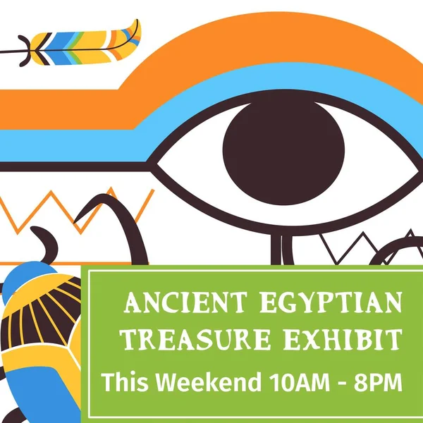 Visita Antica Mostra Del Tesoro Egizio Questo Fine Settimana Attrazioni — Vettoriale Stock