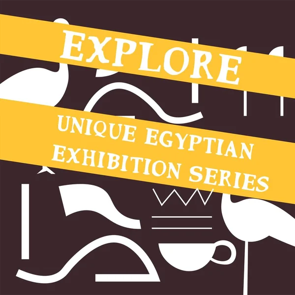 Unique Egyptian Exhibition Series Explore Culture History Africa Antiquity Landmarks — Stock Vector