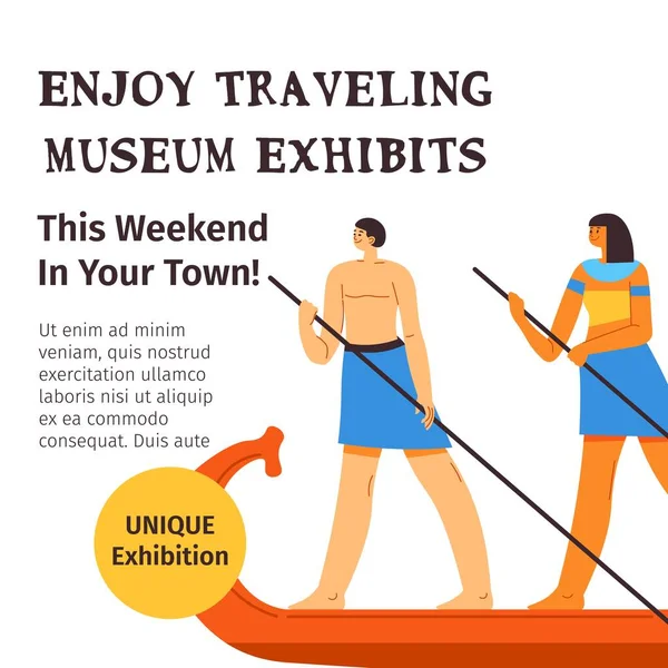 Egyptology Discovery Ancient Historical Events Enjoy Traveling Museum Exhibits Weekend — 스톡 벡터