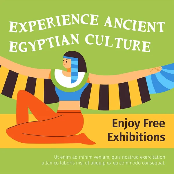 Starożytna Kultura Egipska Doświadczenie Odkryć Archeologię Historię Afrykańskiego Kraju Kleopatra — Wektor stockowy