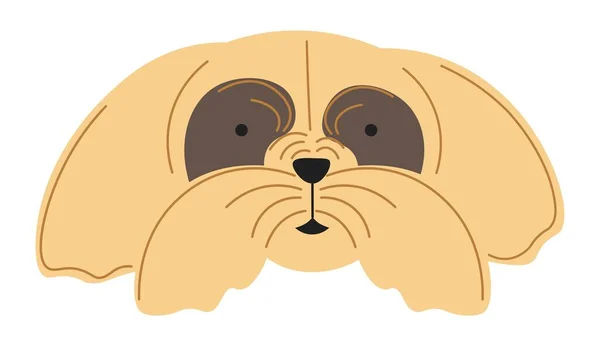 Portrait Cute Canine Animal Isolated Funny Dog Domestic Pet Long — Vector de stock