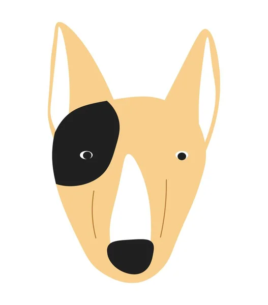 Portrait Dog Isolated Long Muzzle Canine Animal Dangerous Aggressive Breed — Vetor de Stock