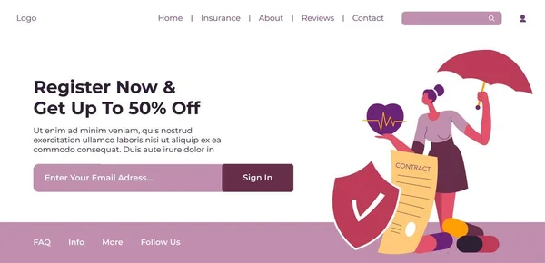 Get Covered Insurance Register Now Get Percent Price Services Agent — Stok Vektör