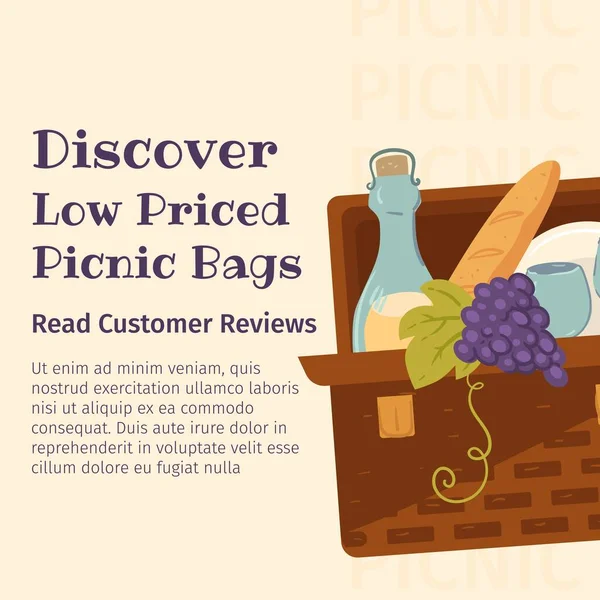 Purchase Hamper Box Discounts Discover Low Priced Picnic Bags Read — Wektor stockowy