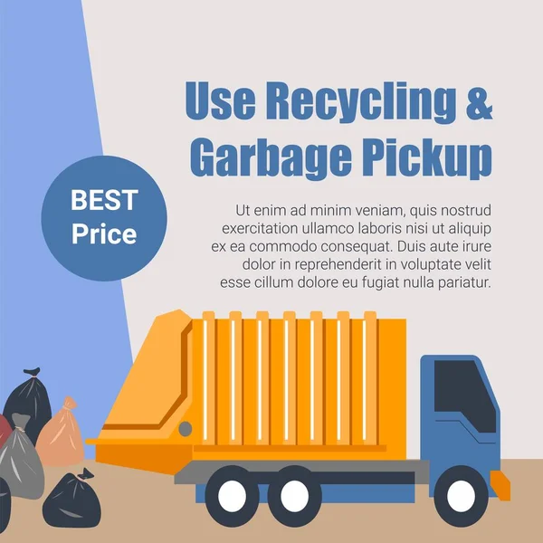 Best Prices Garbage Pickup Use Recycling Process Systems Services Care — Stock Vector