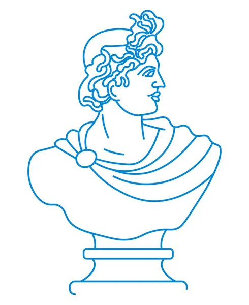 Император Поэт Древний Благородный Человек Разбившийся Камень Мрамор Изолированная Классическая — стоковый вектор