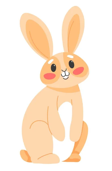 Cute Hare Animal Long Ears Isolated Portrait Woodland Creature Bunny — Image vectorielle
