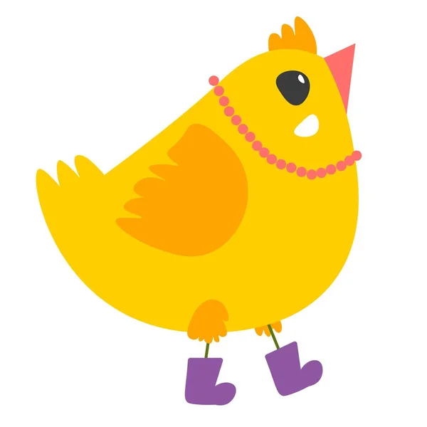 Chicken Boots Isolated Funny Animal Character Wearing Fashionable Clothes Accessories — Archivo Imágenes Vectoriales
