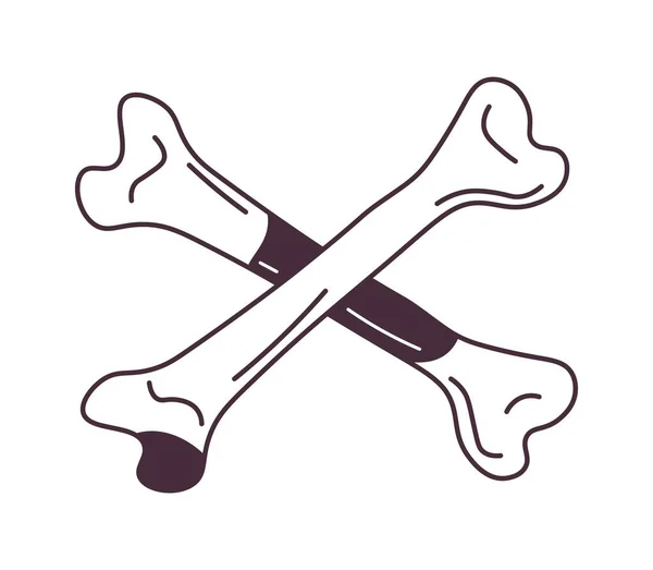 Skeleton Crossed Bones Symbol Piracy Simple Minimalist Design Human Dead — Stock Vector