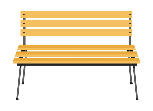 Уличная Мебель Изолированная Деревянная Скамейка Металлическими Ножками Скамейка Сидения Отдыха — стоковый вектор