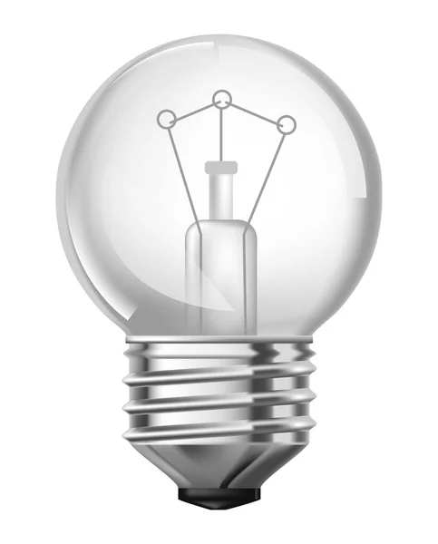 Electric Light Wire Filament Illumination Space Isolated Incandescent Bulb Type — Vetor de Stock