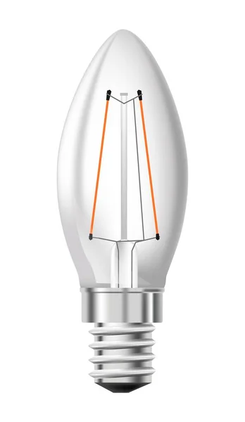 Incandescent Light Bulb Shape Candle Isolated Elongated Globe Filaments Decorative — Vector de stock