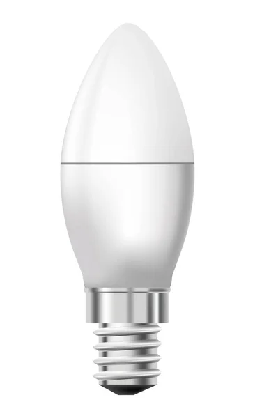 Incandescent Light Bulb Isolated Realistic Icon Tube Candle Shape Illumination — Vector de stock
