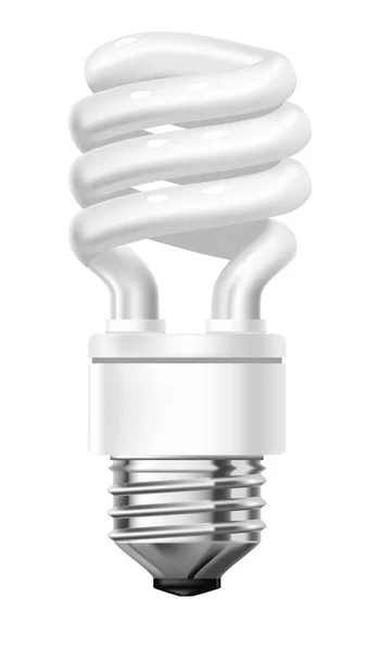Electric Illumination Isolated Icon Compact Fluorescent Light Bulb Economic Type — Vetor de Stock