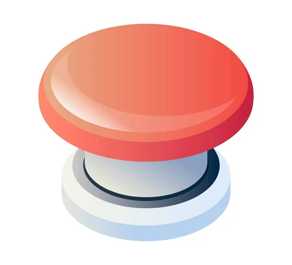 Red Button Controlling Operating Systems Isolated Switcher Gadgets Industrial Devices — Image vectorielle