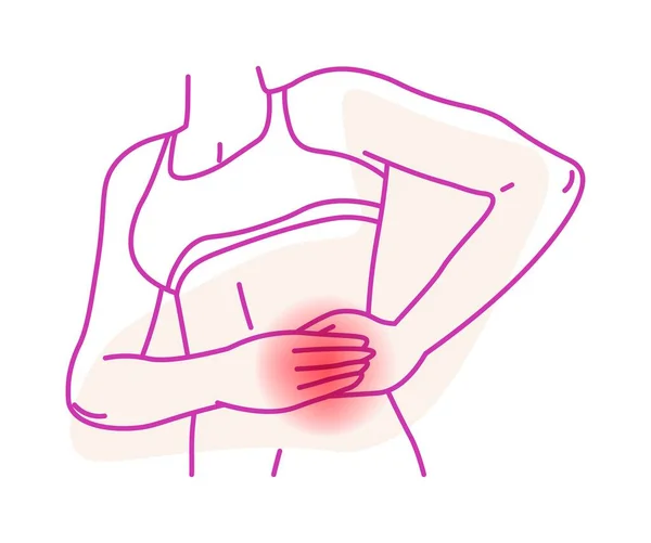 Inflammation Health Problems Isolated Left Side Aches Woman Issues Wellness — Vetor de Stock