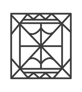 Woven fabric or textile with print for home or office, isolated carpet or small rug for decorative purpose. Interior design and decor elements. Minimalist icon, simple line art vector in flat style