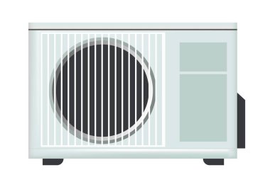 Air conditioning system or heater, isolated climate control regulating temperature during cold or hot seasons. Electric appliances and conveniences for home or office. Vector in flat illustration