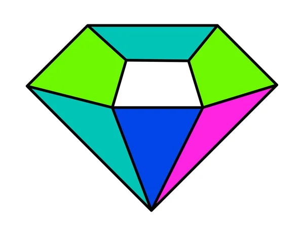 Piedra Preciosa Diamante Aislado Brillante Con Facetas Coloridas Riqueza Riqueza — Vector de stock
