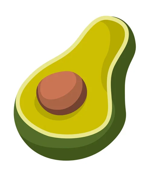 Aguacate Cortado Por Mitad Sabroso Nutritivo Alimento Para Dieta Vegetales — Archivo Imágenes Vectoriales