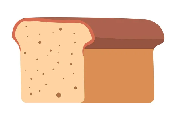 Pão Assado Pão Isolado Com Crosta Comida Saborosa Nutricional Feita — Vetor de Stock